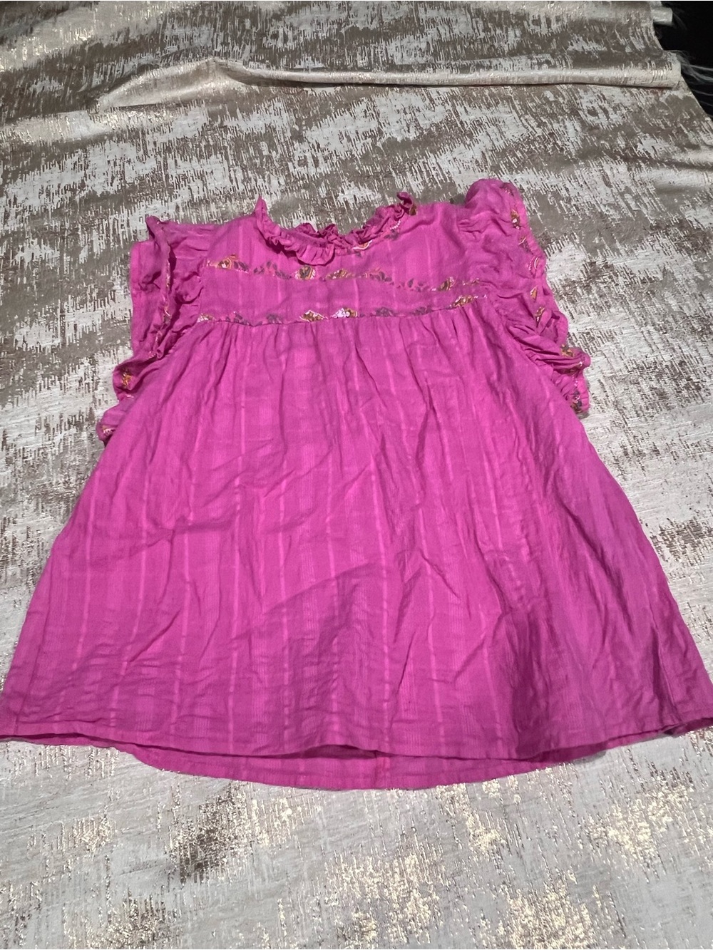 Oh My stars pink babydoll top with ruffles , size S